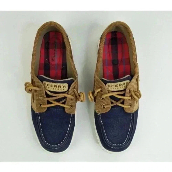Sperry Top Sider Size 6.5M Women s Denim Corduroy Three Eye Boat Shoes STS90253 - Picture 10 of 12